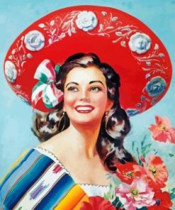Beautiful Mexican Woman Paint by numbers