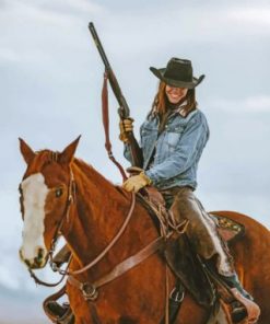 Cowgirl And Horse Paint by numbers
