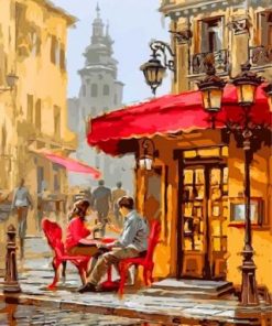 Couple Having Coffee Paint by numbers