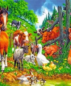 Farm Animals Paint by numbers