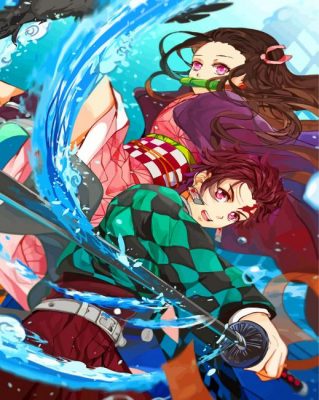 Nezuko And Tanjiro Paint by numbers