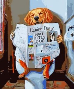 Dog At The Toilet Paint by numbers