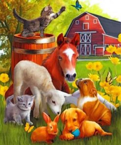 Farm Animals Paint by numbers