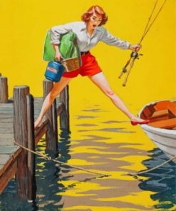 Fishing Girl Paint by numbers