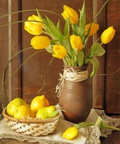 Aesthetic Yellow Tulip Paint by numbers