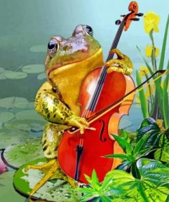 Frog Playing Violin Paint by numbers
