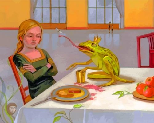 Frog King And His Human Queen Paint by numbers