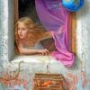 Girl Looking Through The Window Paint by numbers