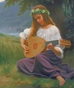 Girl Playing Music Paint by numbers
