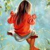 Girl Swinging Paint by numbers