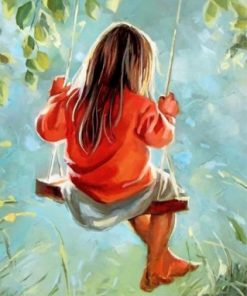 Girl Swinging Paint by numbers