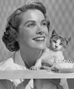 Grace Kelly And Her Kitty Paint by numbers