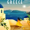 Santorini greece paint by numbers