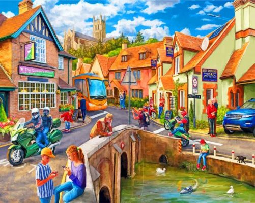 Happy Town Paint by numbers