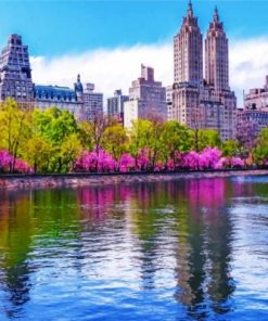 Jacqueline Onassis Reservoir Central Park Paint by numbers