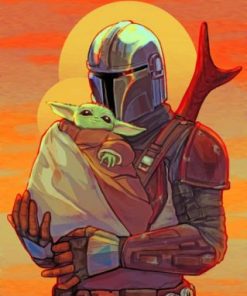 mandalorian and baby yoda paint by number