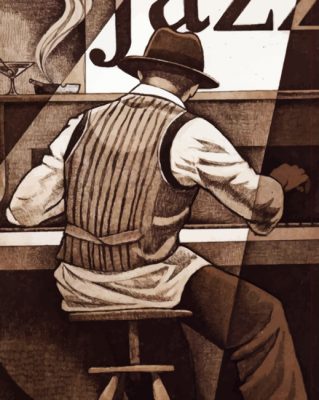 Monochrome Jazz Man Paint by numbers