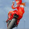 Motorcyclist Girl Paint by numbers