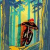 Mountain Biker Illustration Paint by numbers