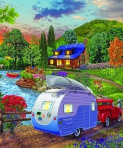 peaceful landscape paint by number