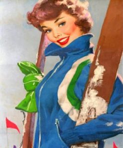 Skiing Girl Paint by numbers