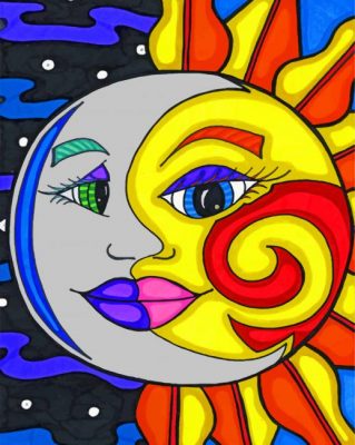 Sun And Moon Paint by numbers