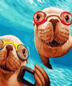 Underwater Selfie Paint by numbers