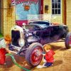Boys Cleaning The Car Paint by numbers