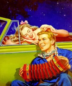 Vintage Lovers Under The Night Stars Paint by numbers