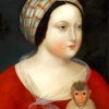 Woman And Her Little Monkey Paint by numbers