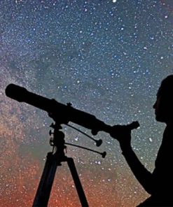 Woman Contemplating The Night Sky Paint by numbers