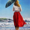 Woman On The Beach Paint by numbers
