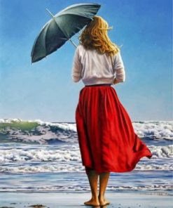 Woman On The Beach Paint by numbers