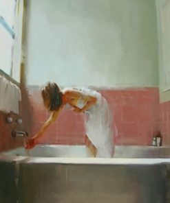 Woman Testing The Water Paint by numbers