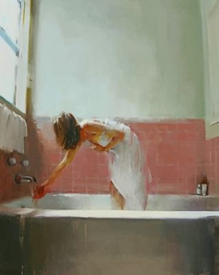 Woman Testing The Water Paint by numbers