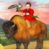 Woman And Buffalo Paint by numbers
