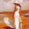 Woman With A White Dress Paint by numbers