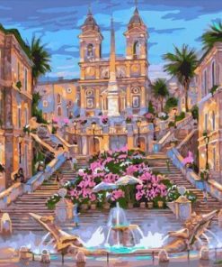 Fountain at Seville paint by numbers