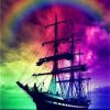Sailing Ship Rainbow paint by numbers