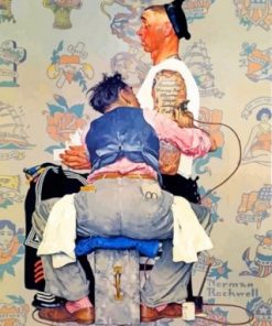 Norman Rockwell With The Tattoo Guy paint by numbers