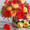 Red And Yellow Flowers Paint by numbers