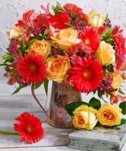 Red And Yellow Flowers Paint by numbers