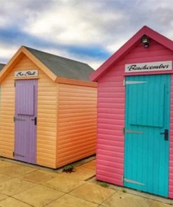 Beach Huts Paint by numbers