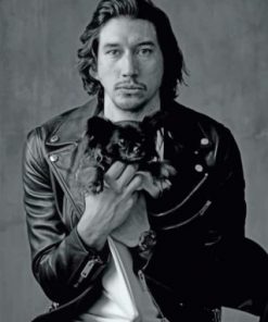 Black And White Adam Driver Paint by numbers