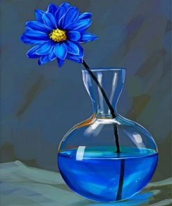 Blue Flower Still Life Paint by numbers