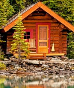 Cabin By Lake paint by numbers