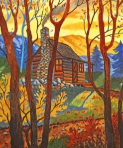 Cabin In The Woods Paint by numbers
