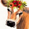 Cow With Floral Crown paint by numbers