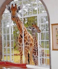 Curious Giraffes Paint by numbers