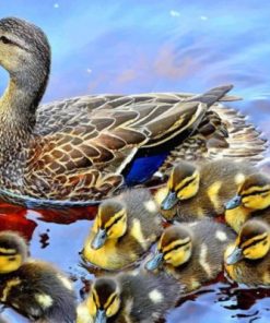 Cute Ducks In A Row Paint by numbers